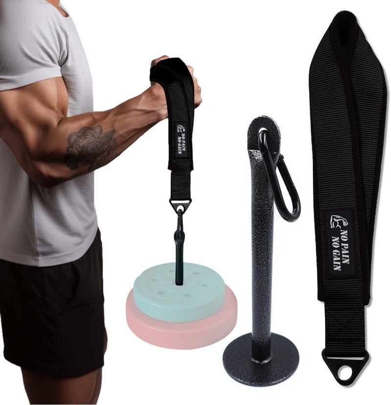 Lights Mountain Arm Wrestling Training Strap Belt Hand Grip Arm Finger Forearm Exerciser Strengthener for Cable Machine and Free Weight - Image 1